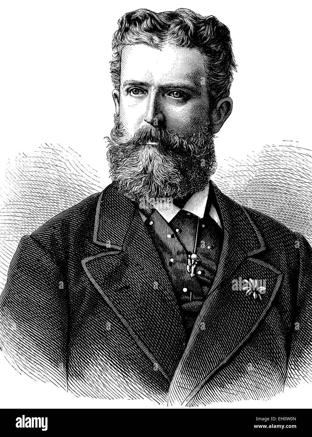 Prince Leopold of Hohenzollern-Sigmaringen, 1835-1905, historical illustration, circa 1886 Stock Photo