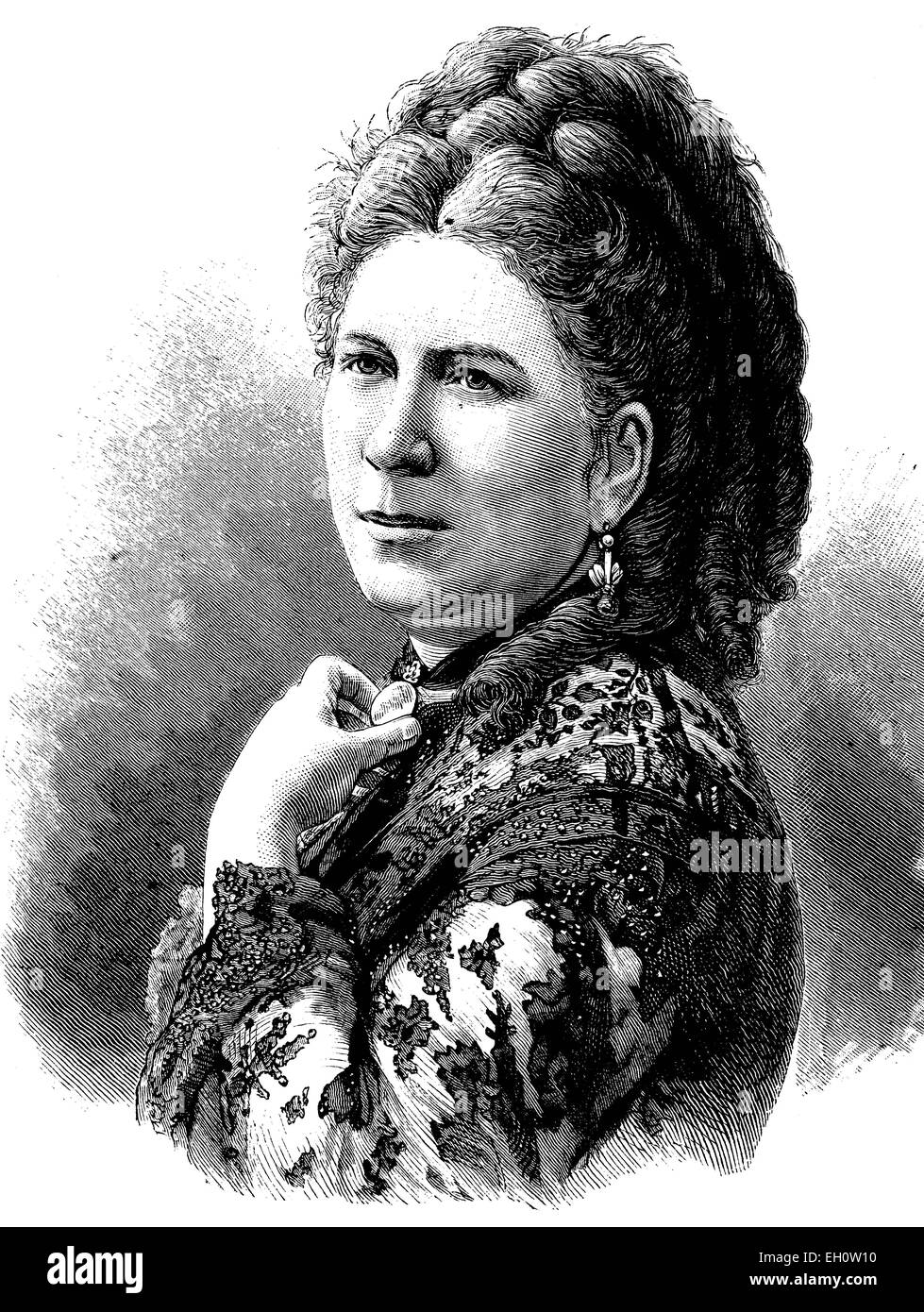 Desiree Artot de Padilla, 1835-1907, opera singer, historical illustration, circa 1886 Stock Photo