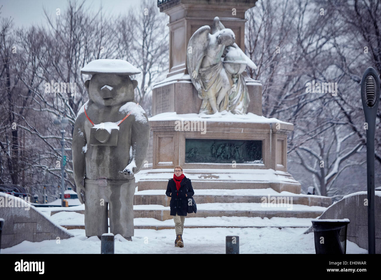 Photographer statue near Central Park Manhattan in New York North America USA Stock Photo