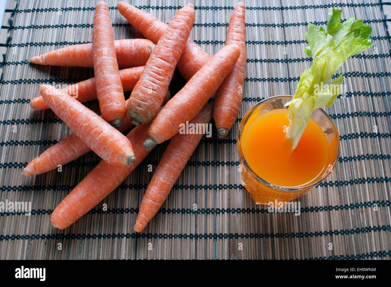 Carrots are an excellent source of beta-carotene, an antioxidant very effective in combating free radicals Stock Photo