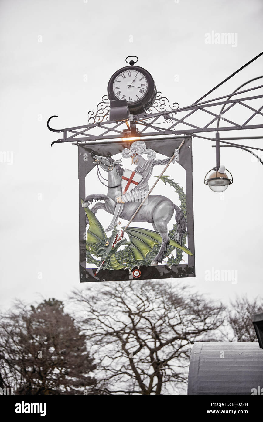 Cheadle Village George and Dragon pub sign in Stockport Stock Photo