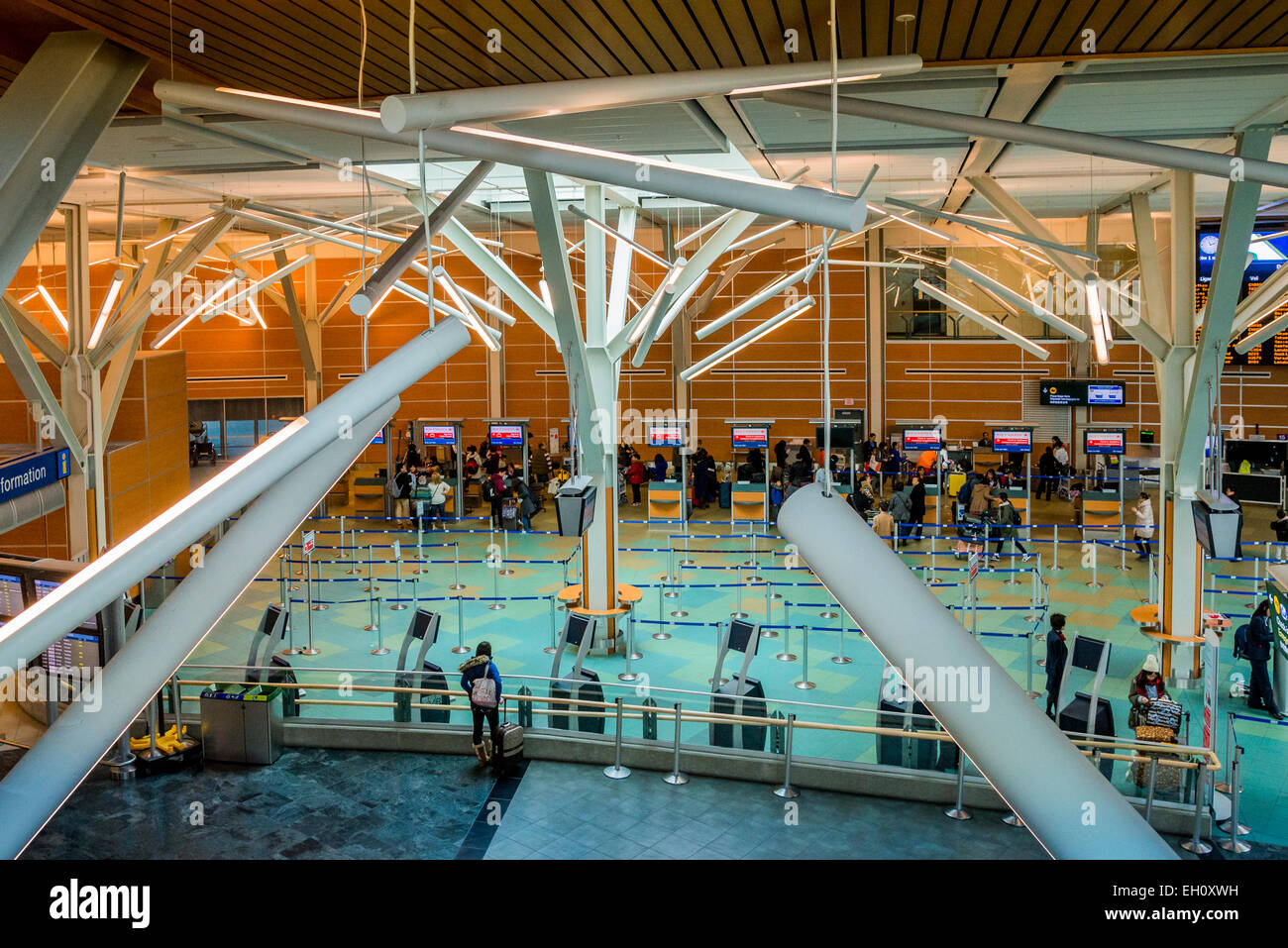Check-in area, Vancouver Airport, YVR, Richmond, British Columbia, Canada Stock Photo