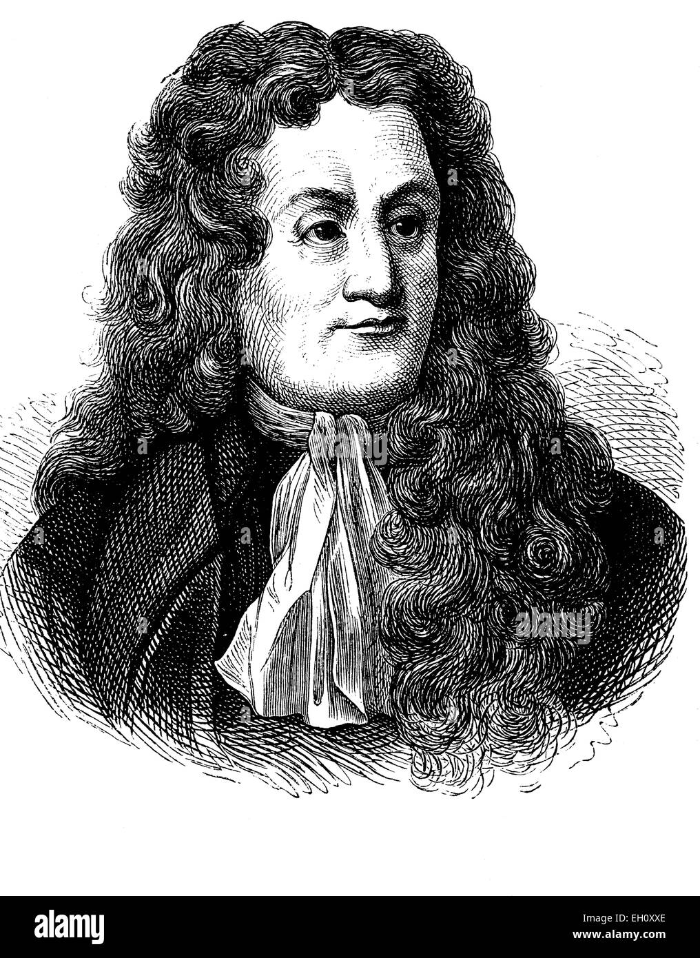 Jean de La Fontaine, 16211695, French writer, historical illustration