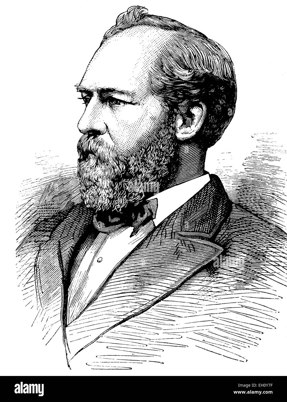 James Garfield, 1831-1881, 20th President of the United States, historical illustration, circa 1886 Stock Photo