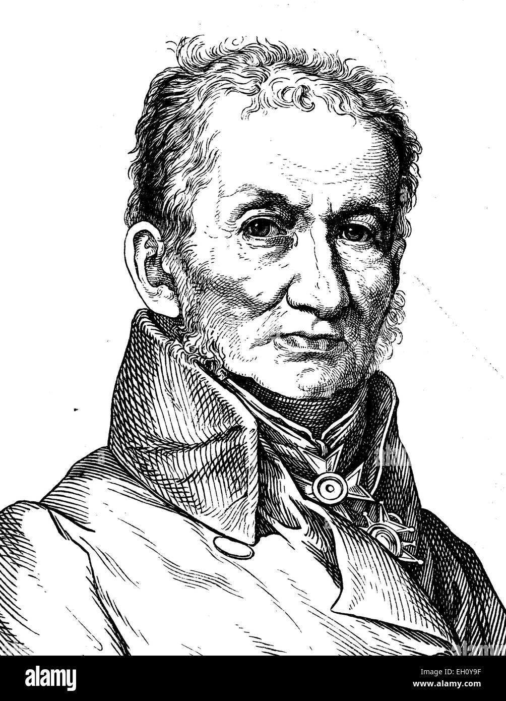 Digital improved image of Gottfried Hermann, 1772 - 1848, philologist, portrait, historical illustration, 1880 Stock Photo