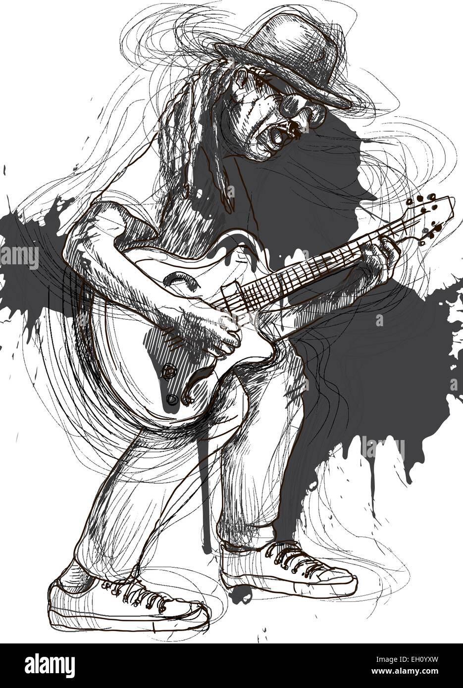 Coloring Page guitar player - free printable coloring pages - Img 8718