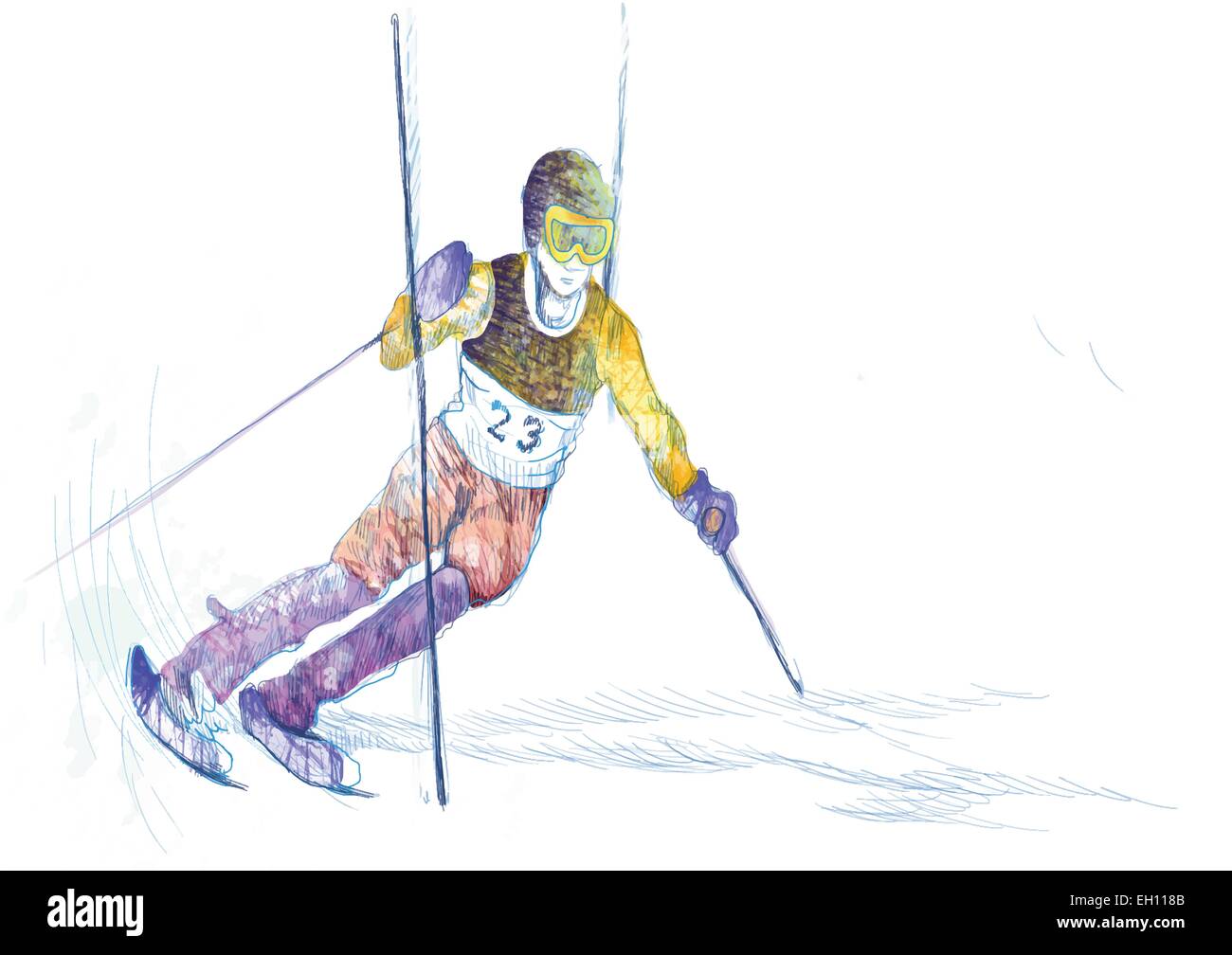 Youth ski racing Stock Vector Images - Alamy