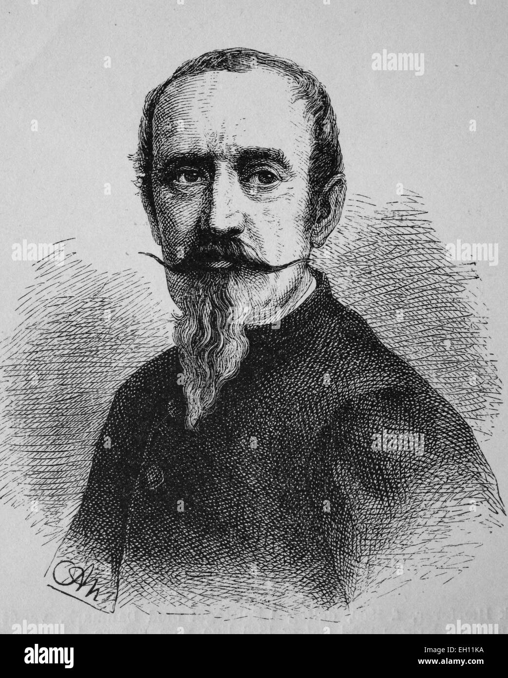 Horace Vernet, painter and lithographer, 1789 - 1863, historical woodcut, circa 1880 Stock Photo