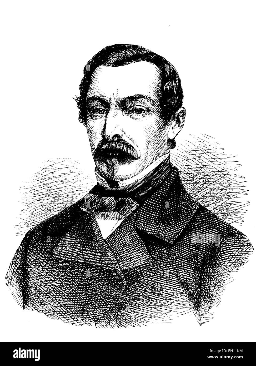 Napoleon III, Charles Louis Napoleon Bonaparte, 1808 - 1873, French president and emperor of the French people, historical woodcut, circa 1880 Stock Photo