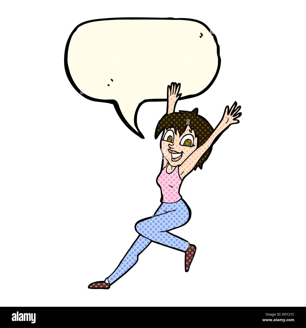 Cartoon jumping woman bubble hi-res stock photography and images - Alamy