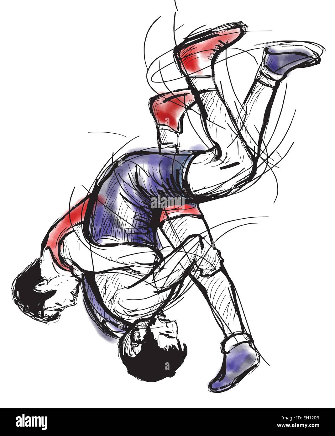 An hand drawn vector illustration (converted) from series Martial Arts