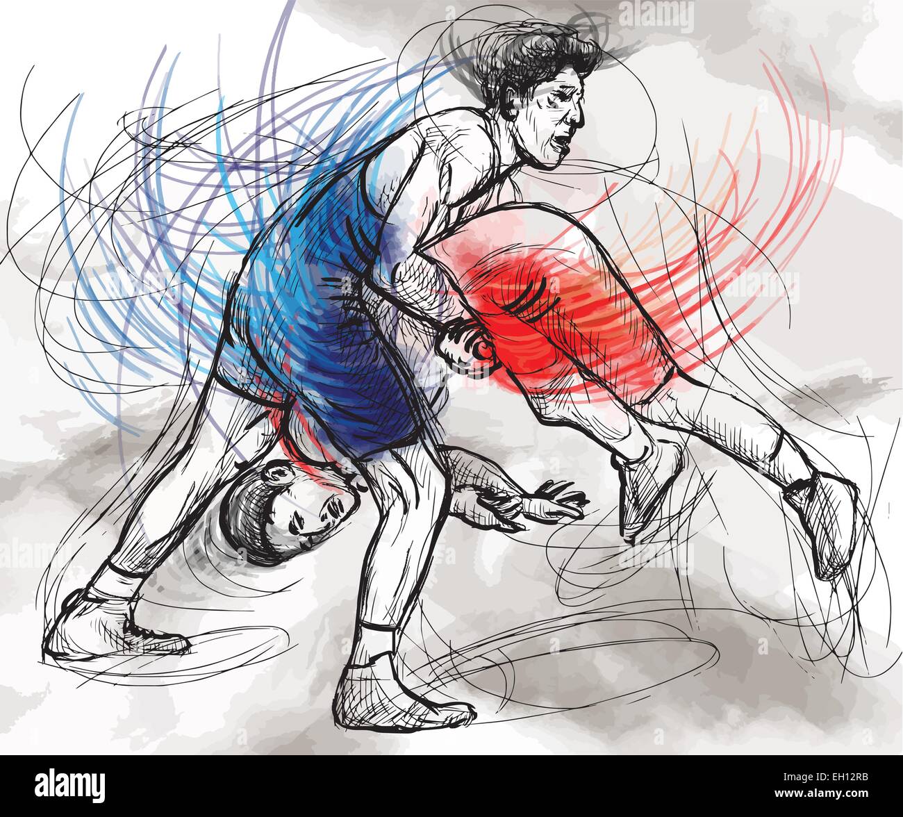 An hand drawn vector illustration (converted) from series Martial Arts