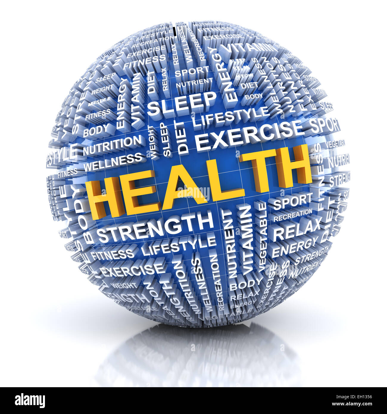 Sphere with word related to health Stock Photo