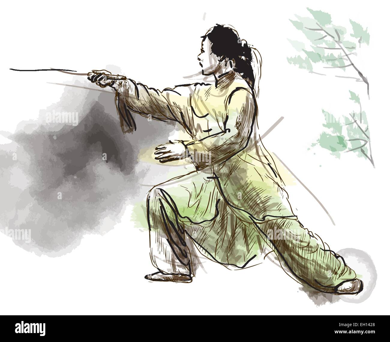 An hand drawn illustration (converted into vector) from series Martial