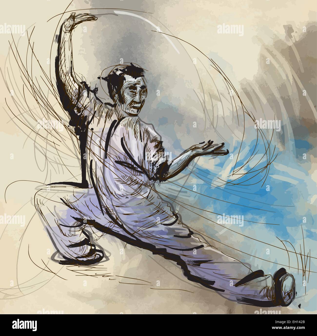 An hand drawn illustration (converted into vector) from series Martial