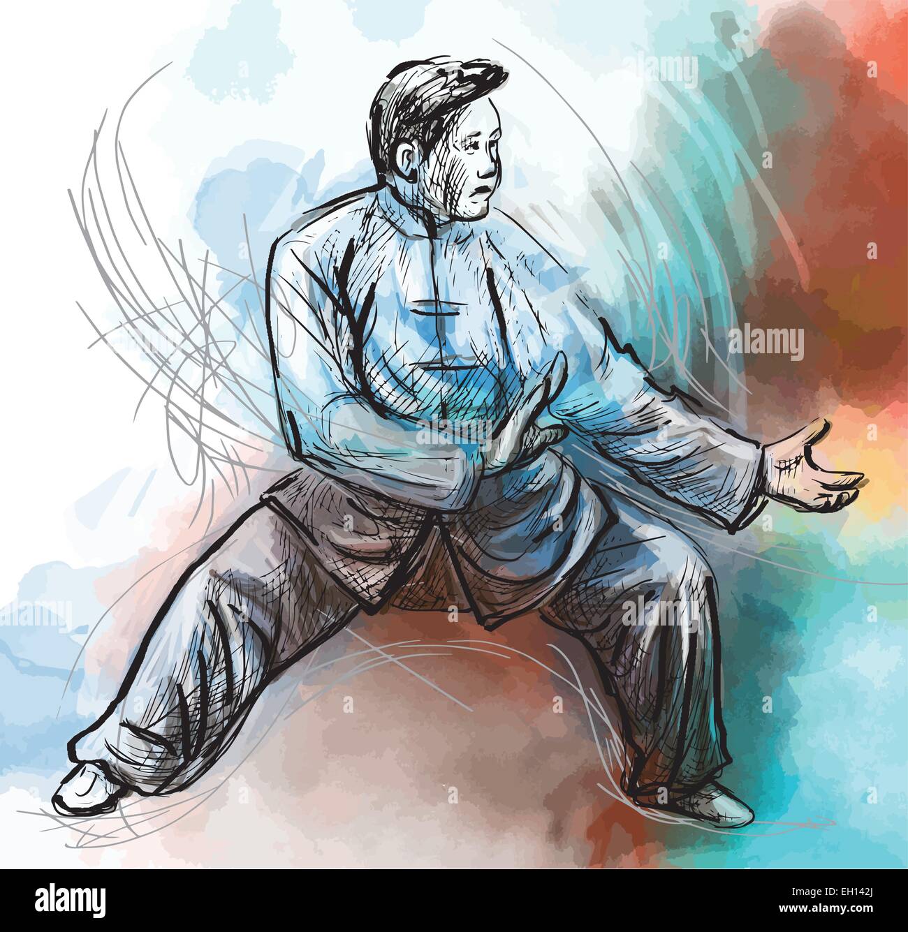 An hand drawn illustration (converted into vector) from series Martial