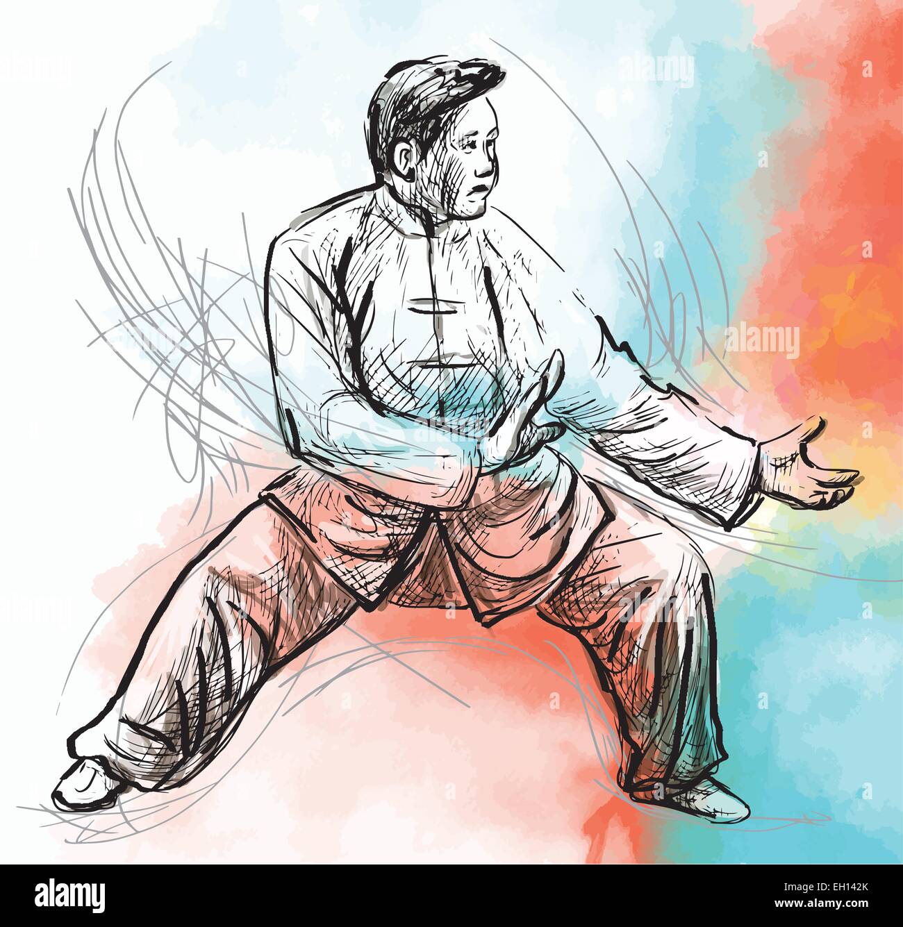 An hand drawn illustration (converted into vector) from series Martial