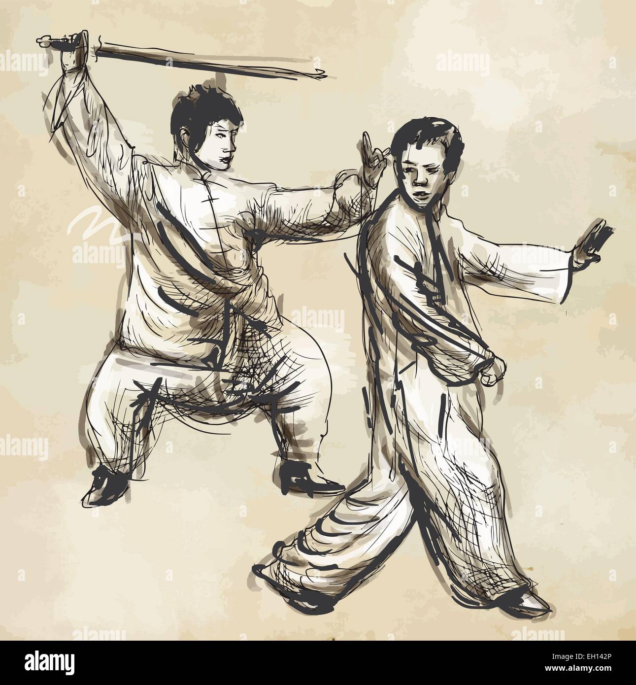 An hand drawn illustration (converted into vector) from series Martial