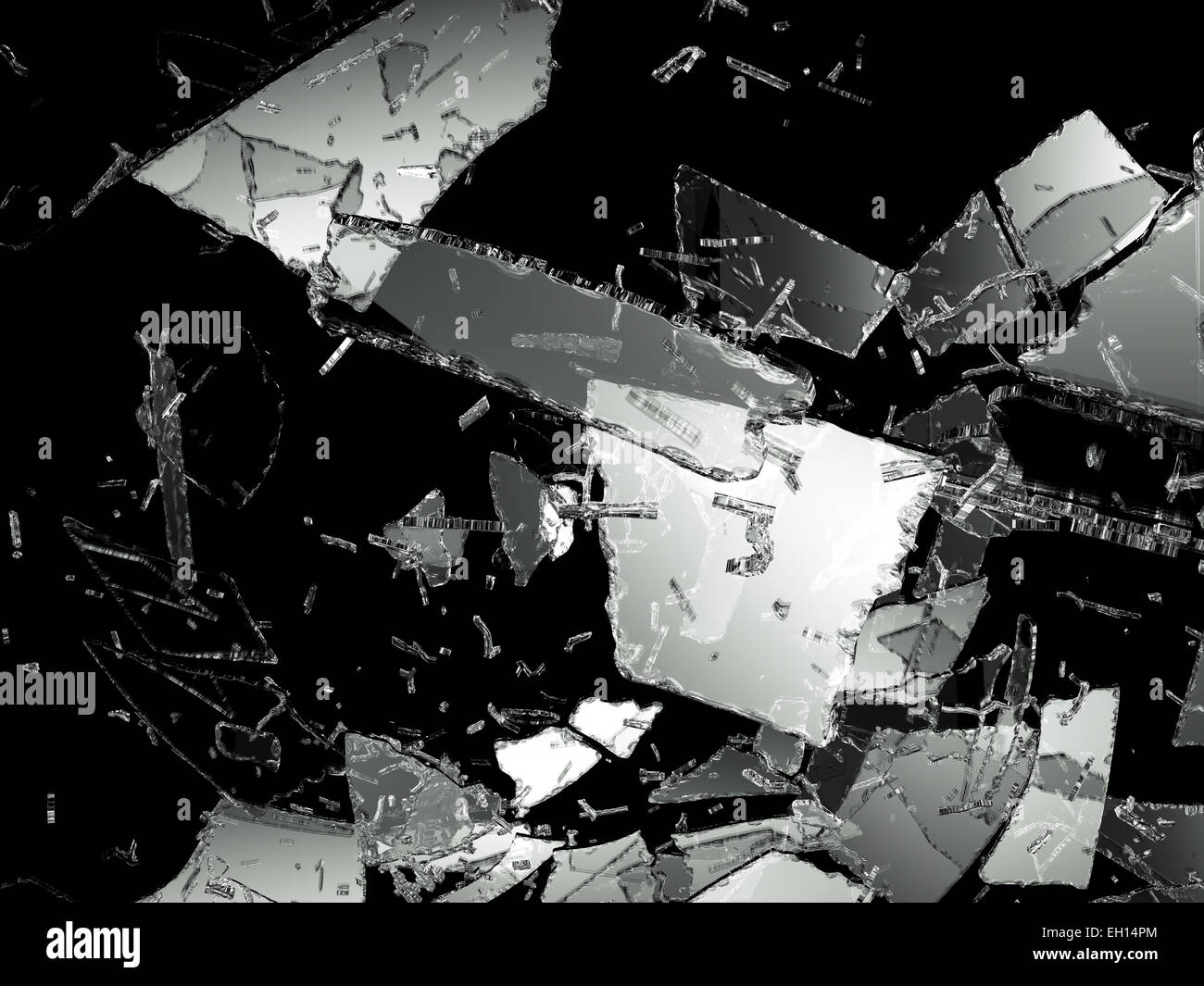 Glass Destructed or Shattered on black. Large resolution Stock Photo ...