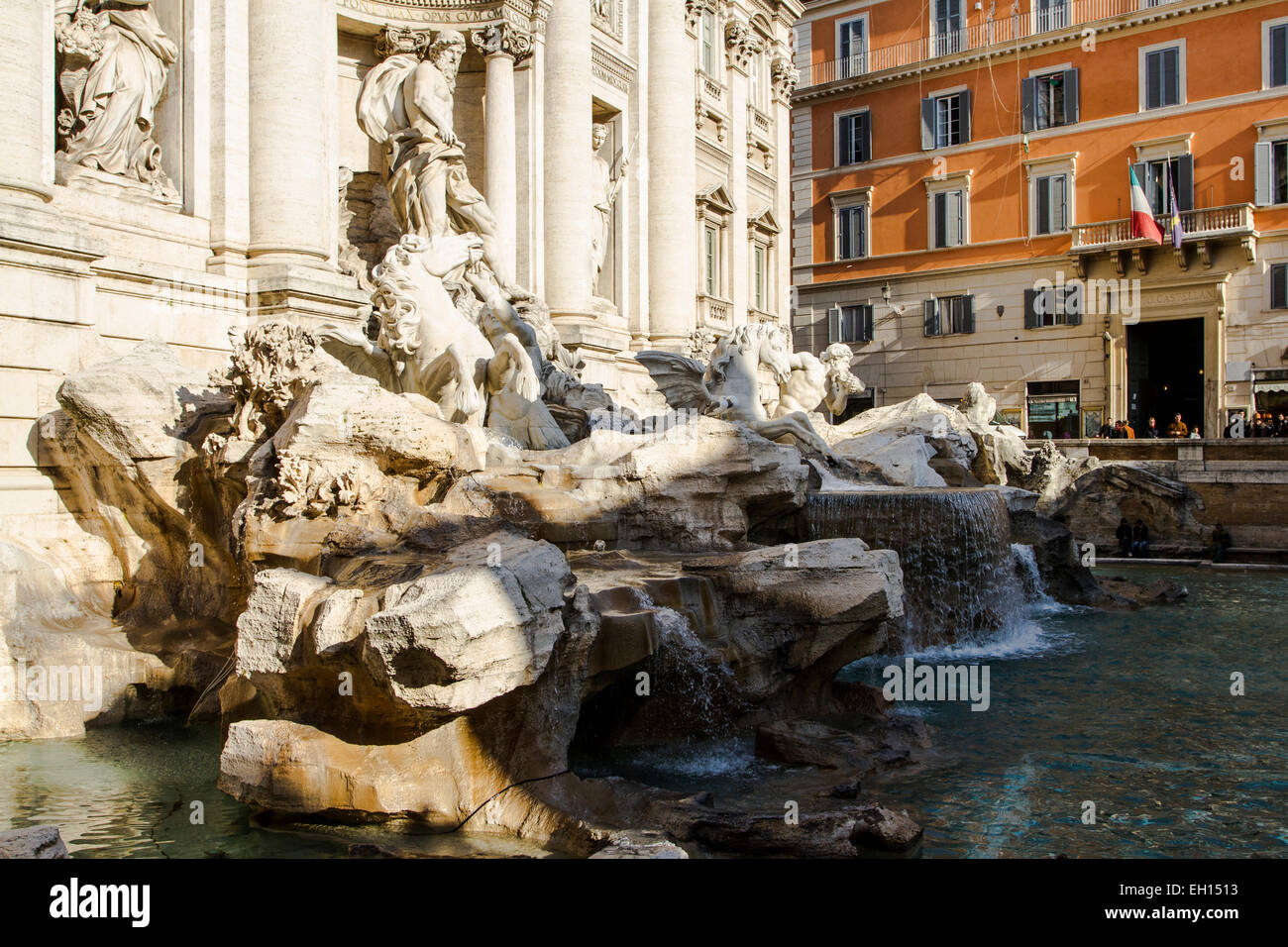 Fontana di Trevi, the largest Baroque fountain in the city and one of the most famous fountains