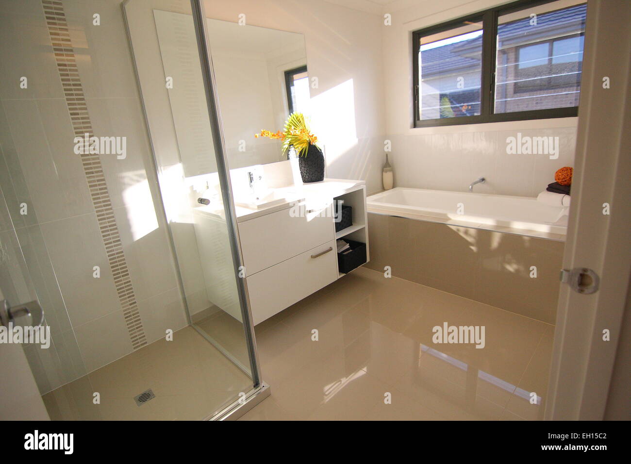 Modern bathroom with vanity Stock Photo