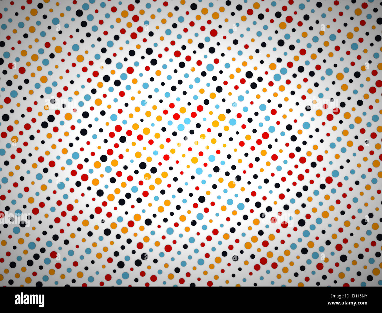 Polka dot pattern with black yellow blue and red circles. Large size Stock Photo