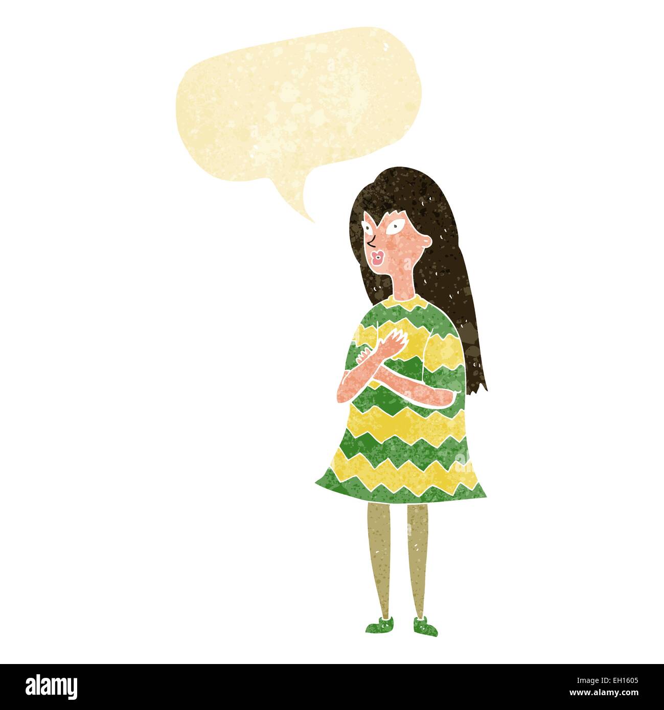 cartoon surprised girl with speech bubble Stock Vector Image & Art - Alamy