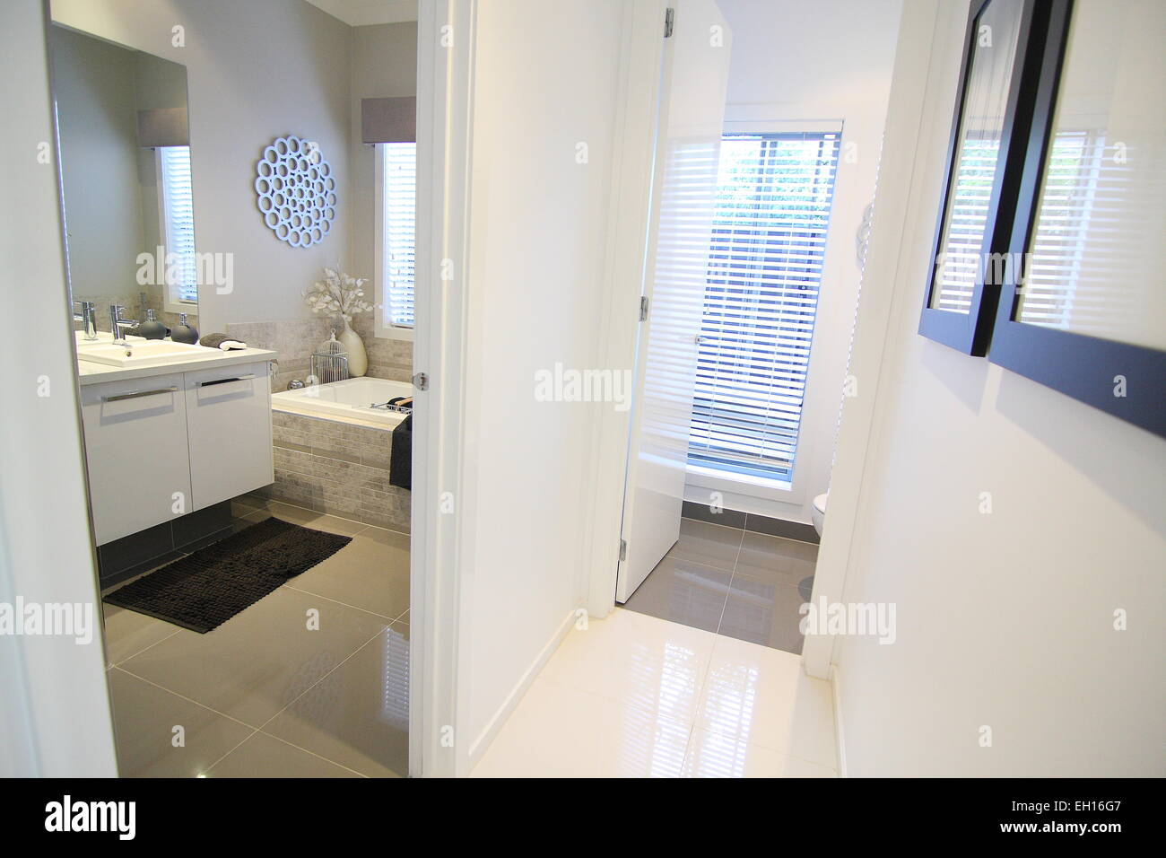 Modern bathroom with separate toilet Stock Photo