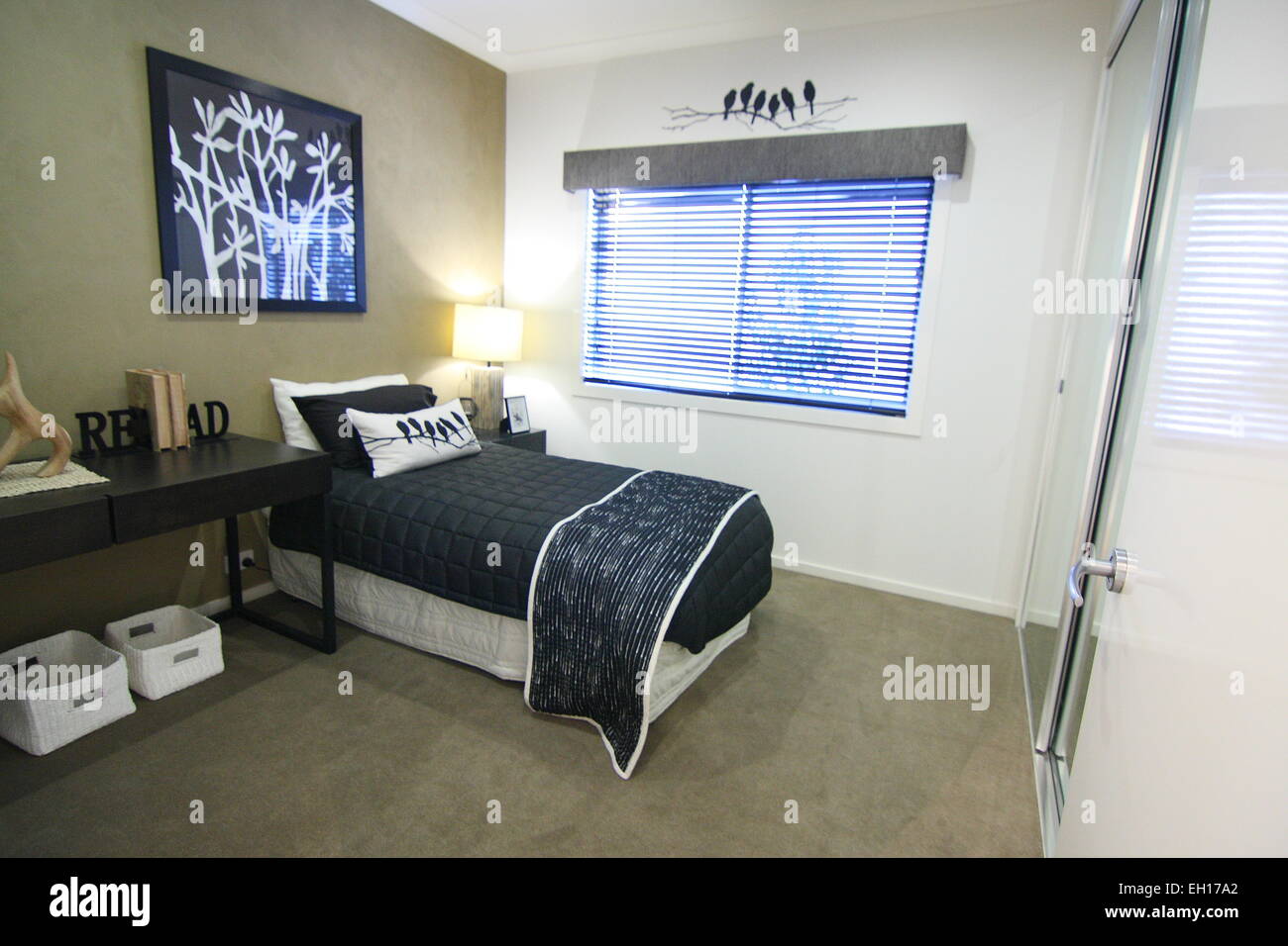 Modern Bedroom With Single Bed Stock Photo Alamy Modern Bedroom With Single Bed Stock Photo Alamy