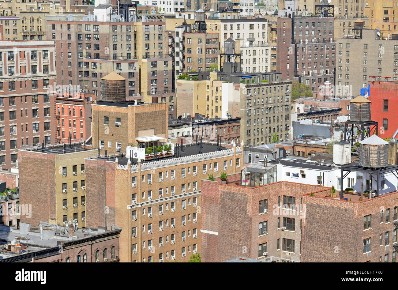 Tightly packed Apartment buildings in Manhattan New York Stock Photo