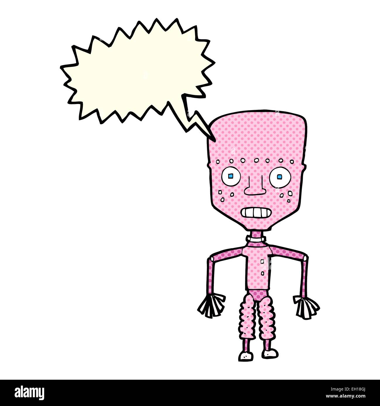funny cartoon robot with speech bubble Stock Vector Image & Art - Alamy