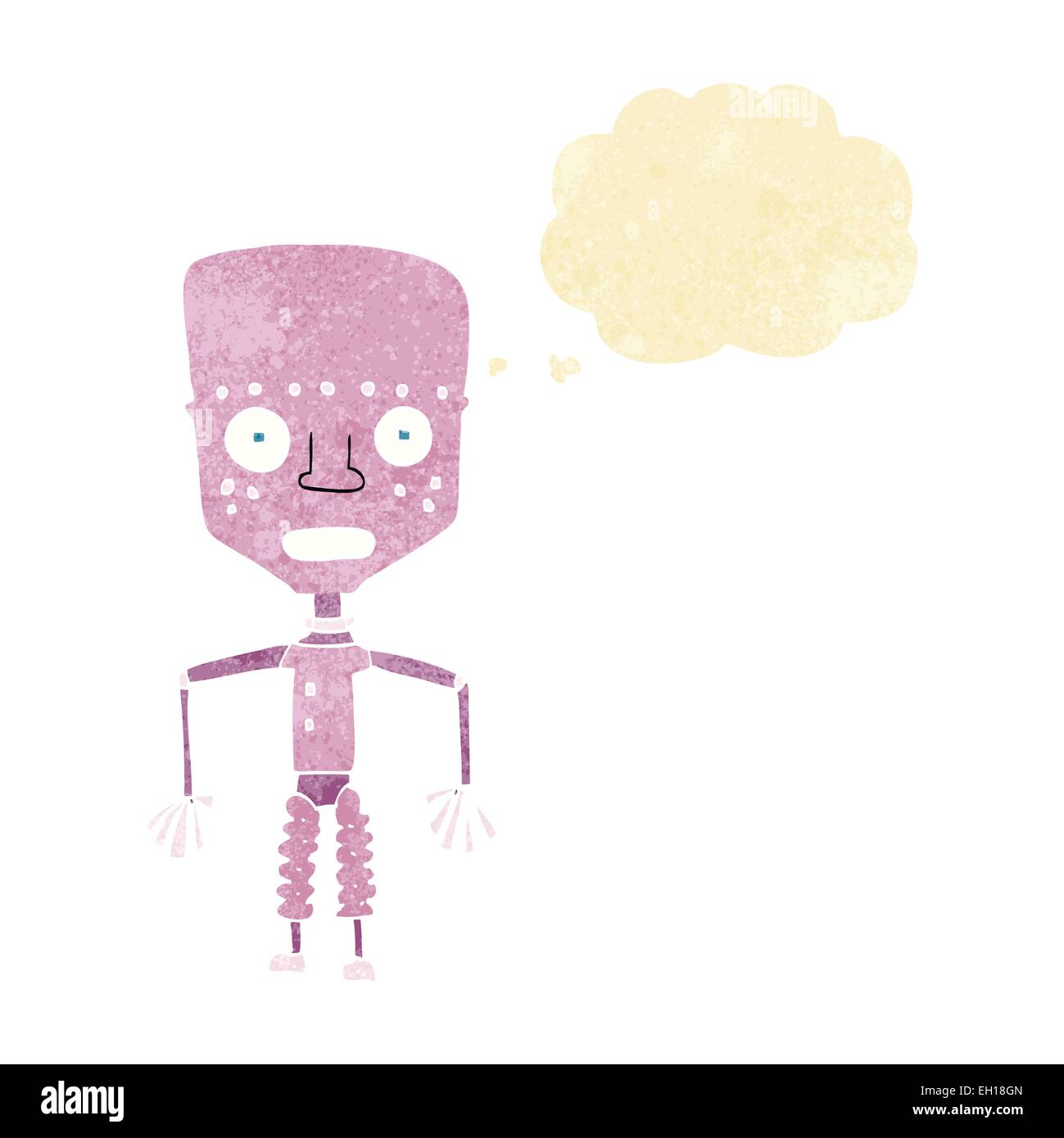 funny cartoon robot with thought bubble Stock Vector Image & Art - Alamy