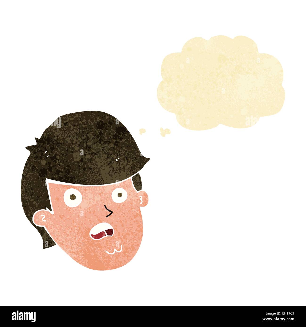 cartoon man with big chin with thought bubble Stock Vector