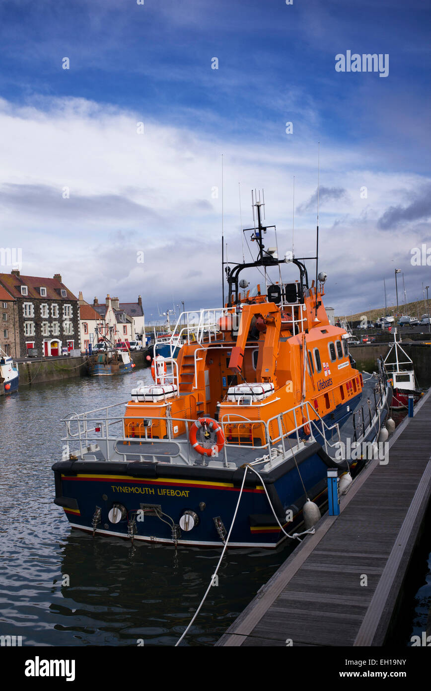 RNLI lifeboat in the harbor at Eyemouth, Berwickshire, Scottish Borders, Scotland Stock Photo