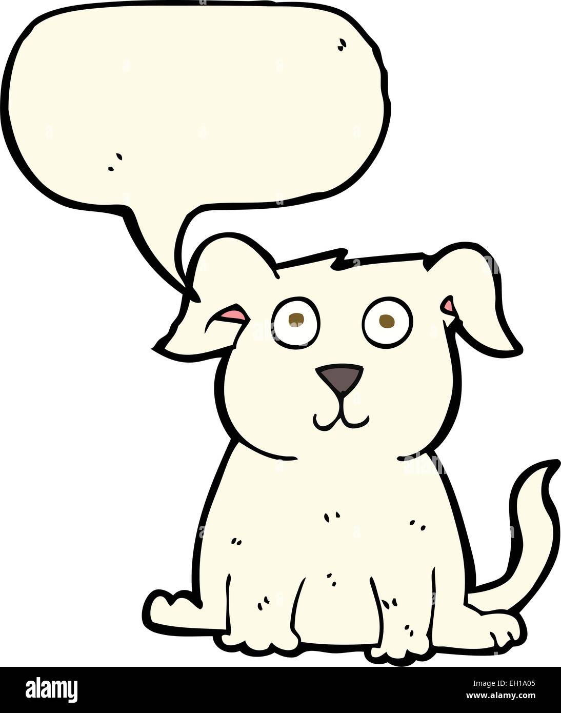 cartoon happy dog with speech bubble Stock Vector Image & Art - Alamy