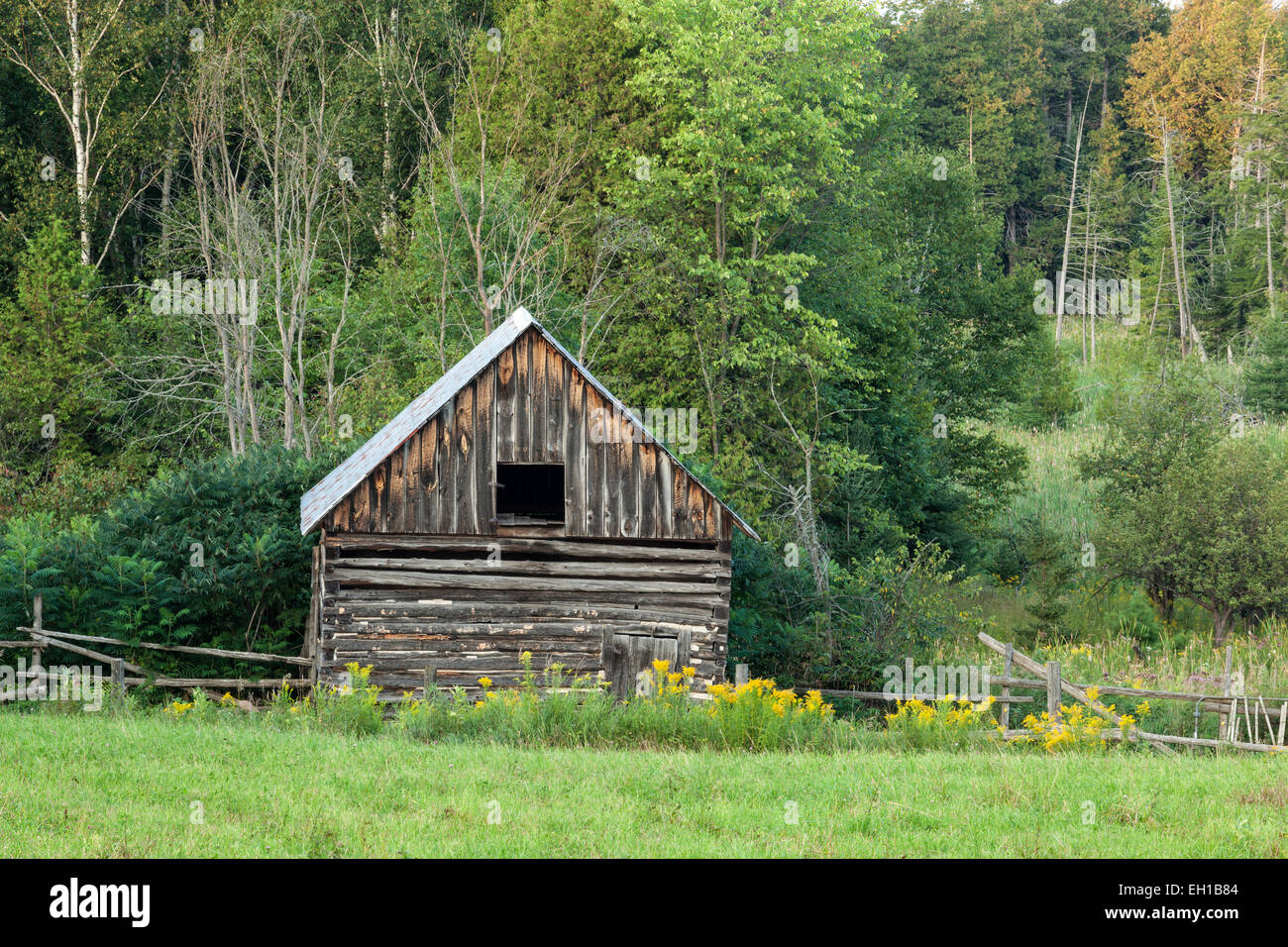 Old log barn Banque de photographies et d'images à haute résolution - Alamy