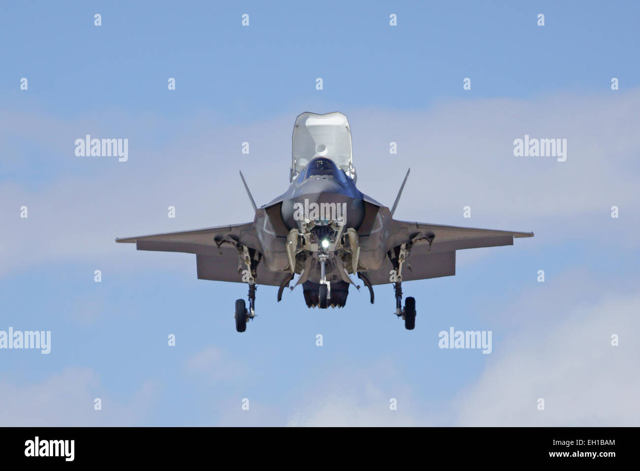 F-35 Lightning Stealth US Military Jet Fighter Airplane flying at 2015 Yuma Air Show Stock Photo