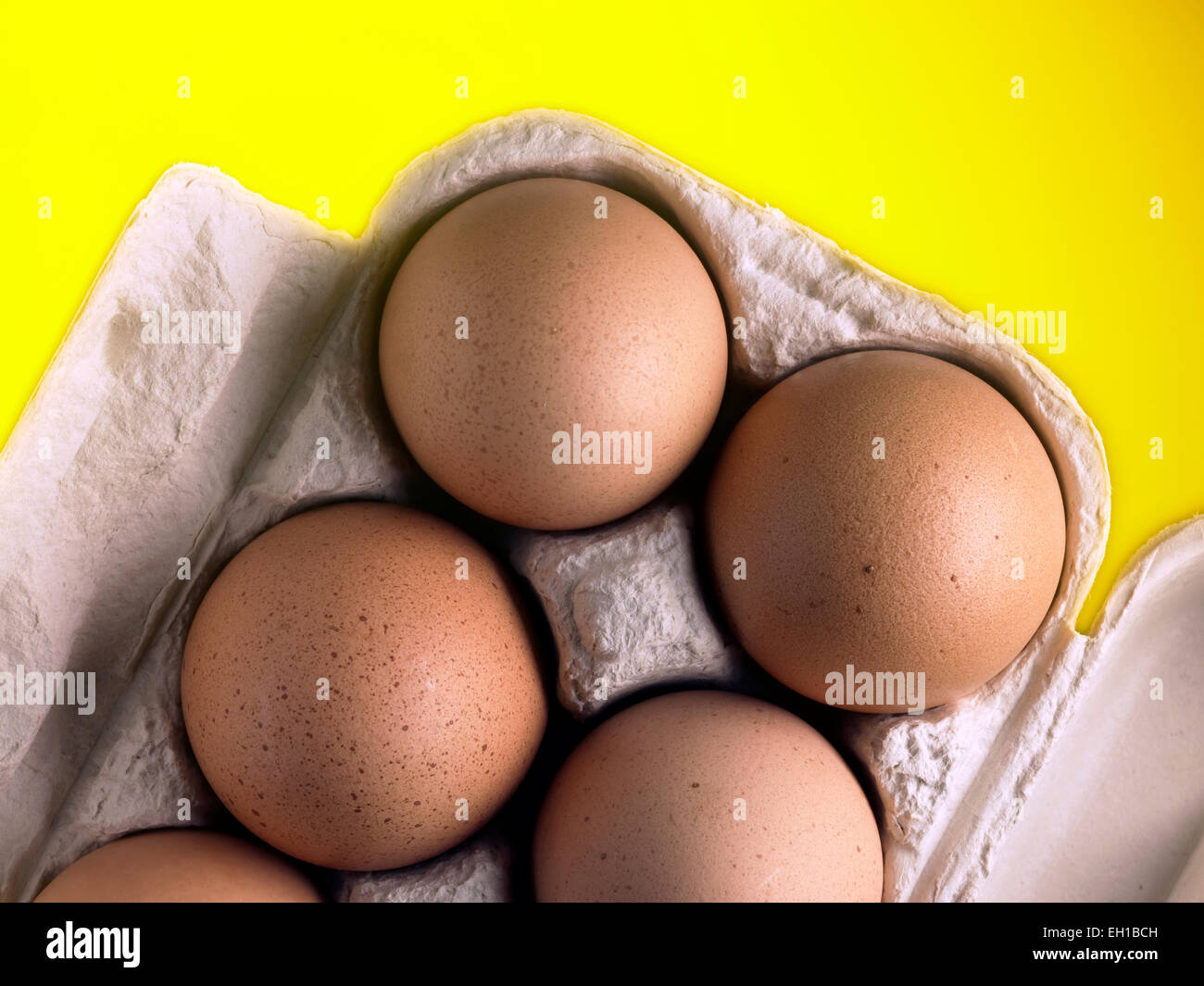 organic eggs in carton Stock Photo