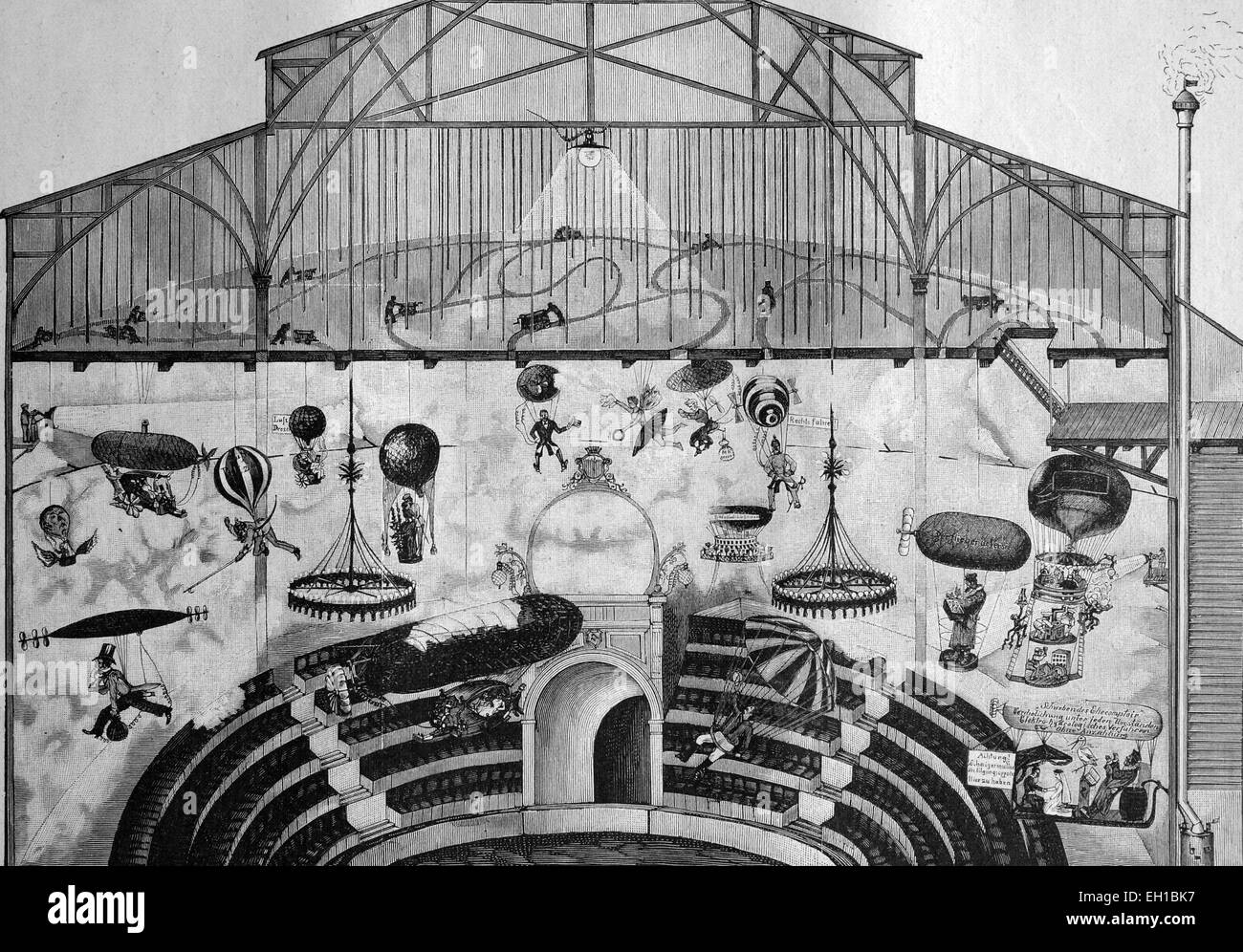 Cloud Pantomime at the Circus Busch, Berlin, Germany, historical picture circa 1881 Stock Photo