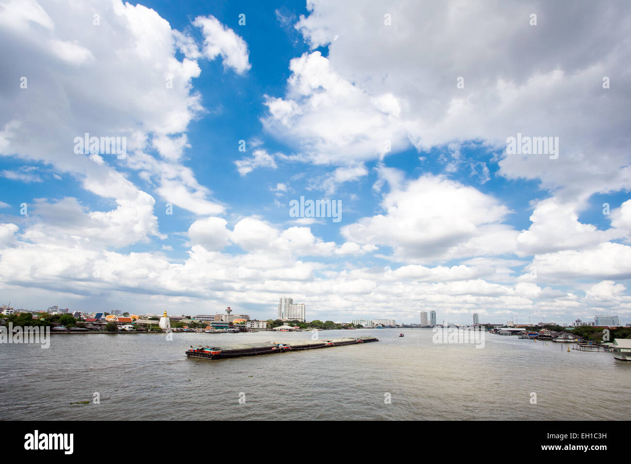 Cloudscape over Chao Praya river Stock Photo