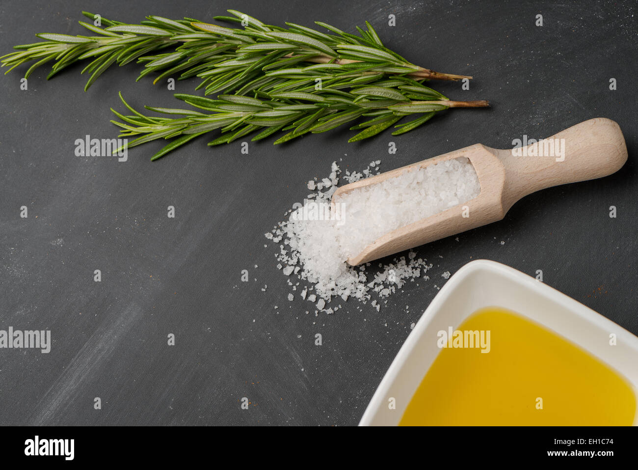 Cooking ingredients for mediterranean cuisine olive oil, bunch of