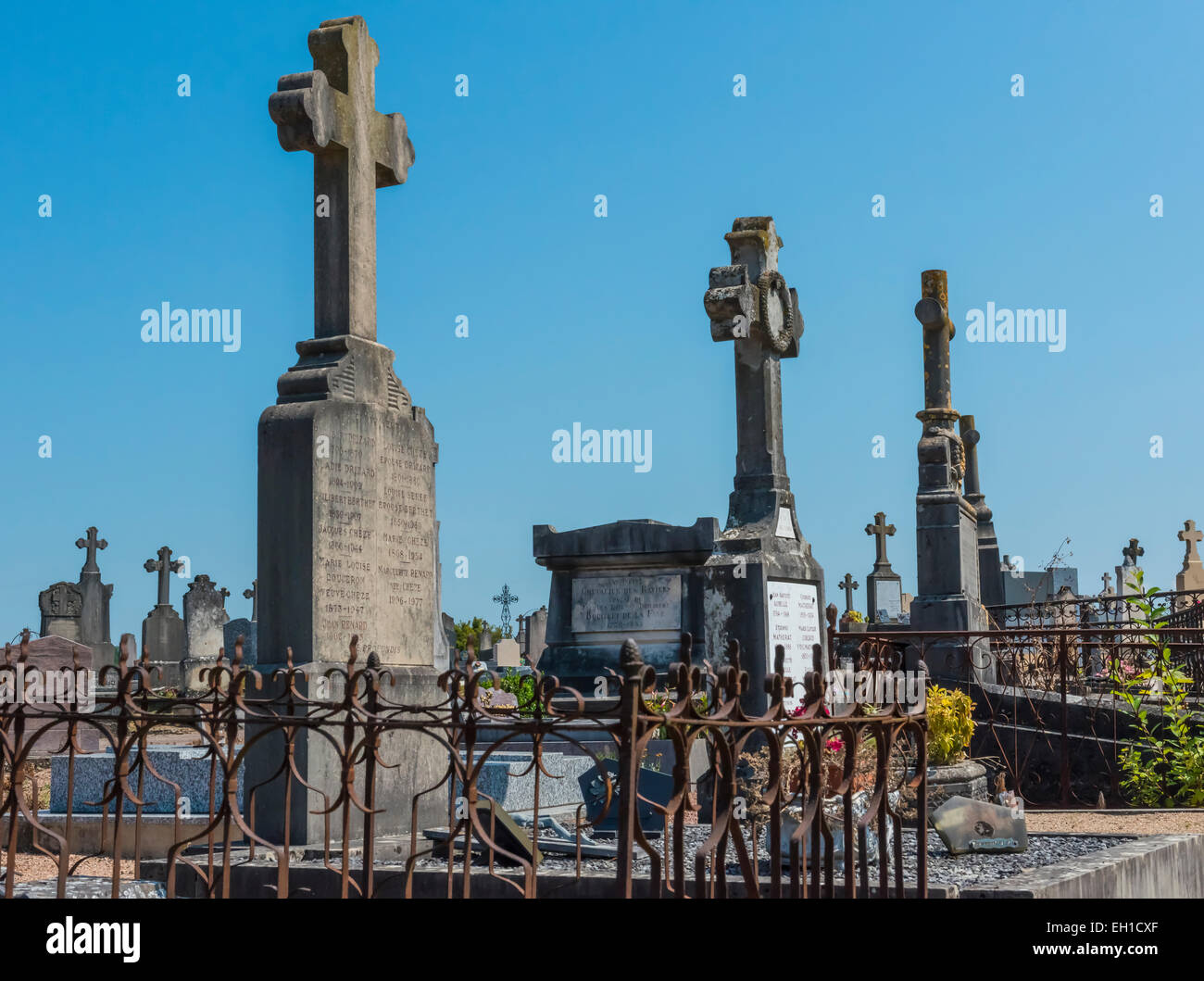 Old and decaying graveyard in France Stock Photo Alamy