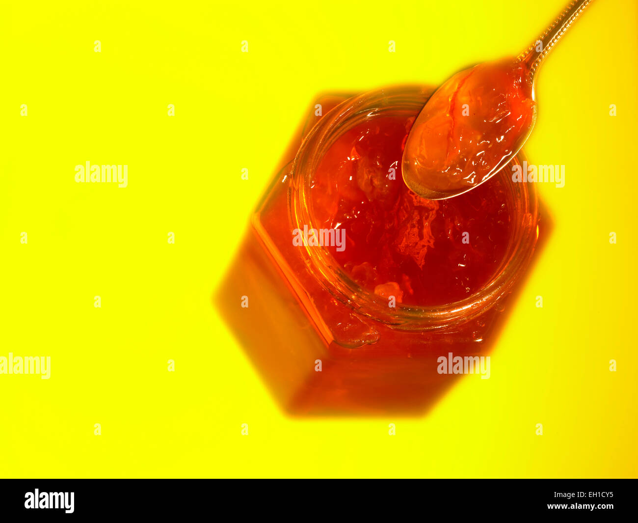 marmalade and spoon Stock Photo