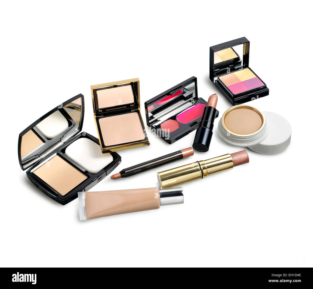 Make up set against white background Stock Photo Alamy