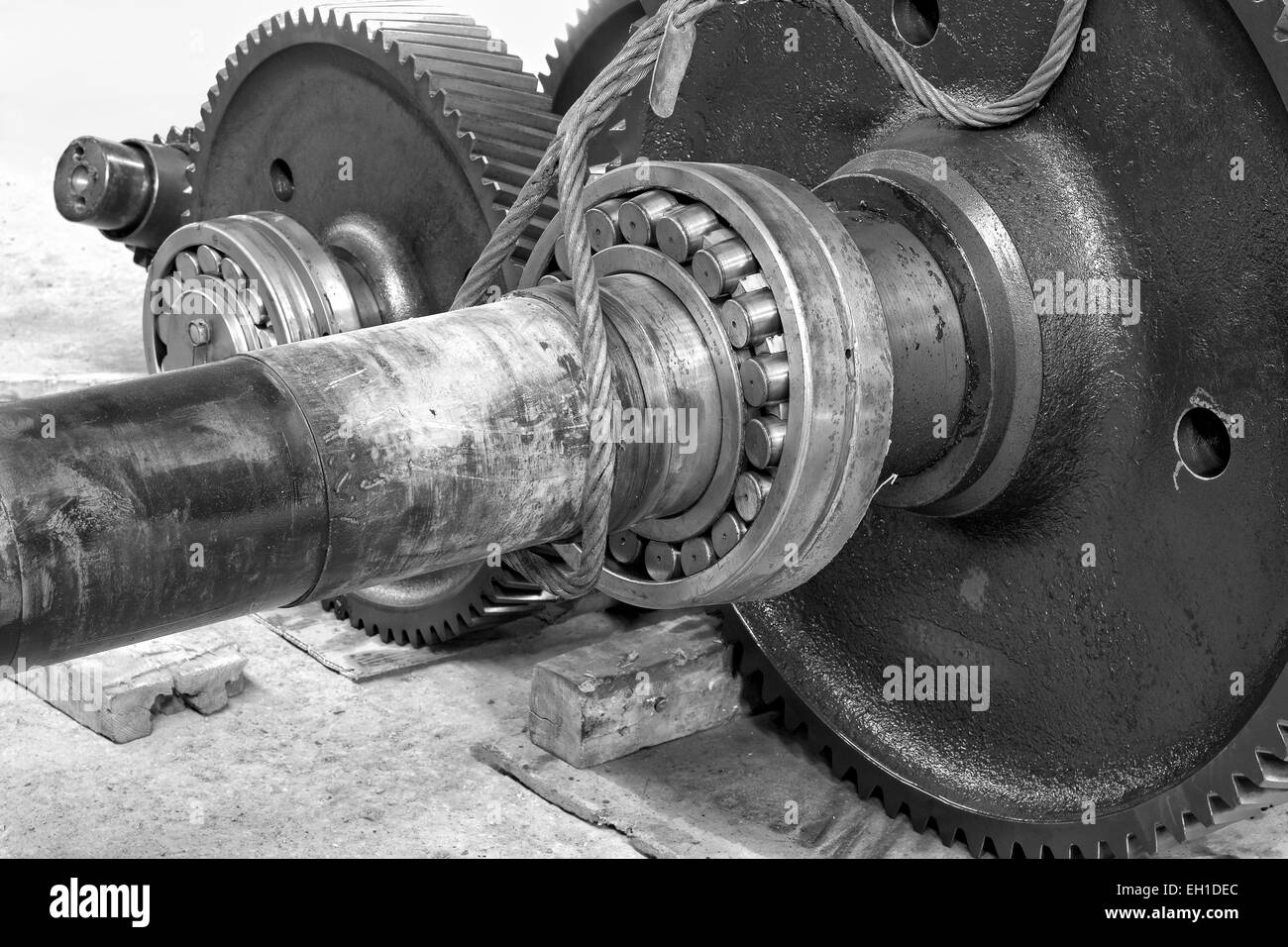 transmission, gears, technology, steel, gearbox, mechanical, parts, metal, cogs, industrial, power, machine, cogwheel, work, con Stock Photo