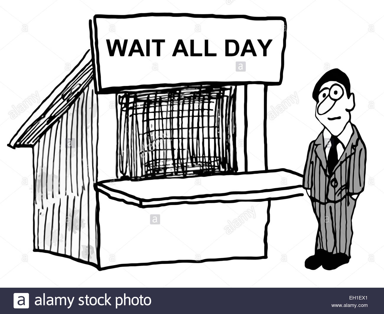 Cartoon Of Businessman Waiting On Customer Service It Is Very Bad Stock Vector Image Art Alamy
