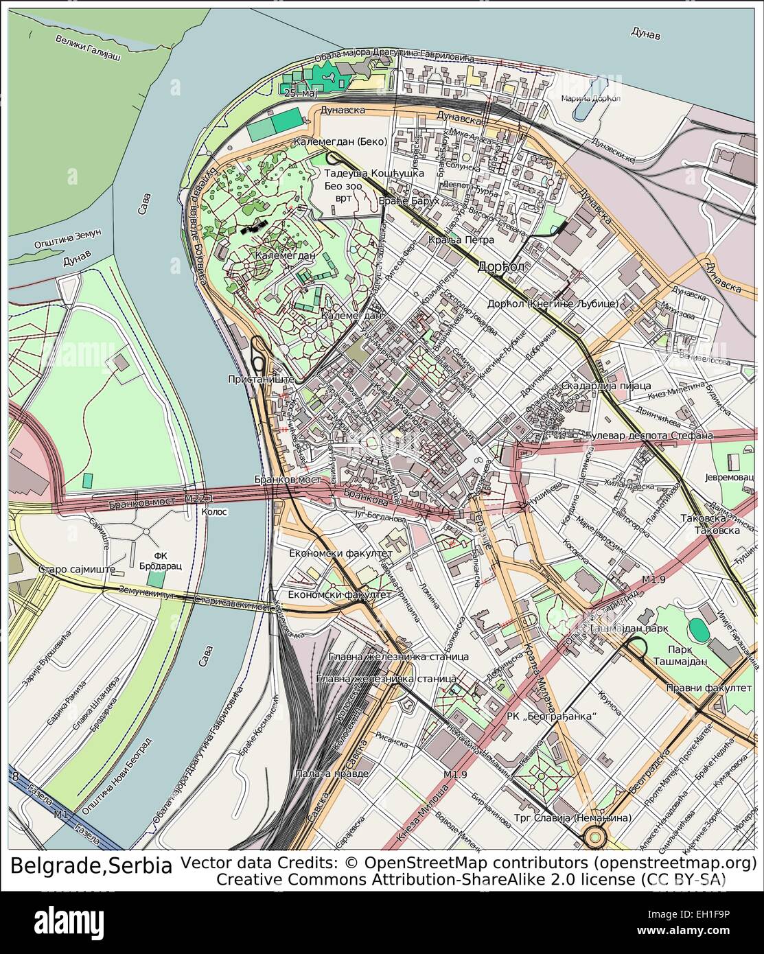 Open Street Map Serbia Belgrade Serbia City Map Stock Vector Image & Art - Alamy