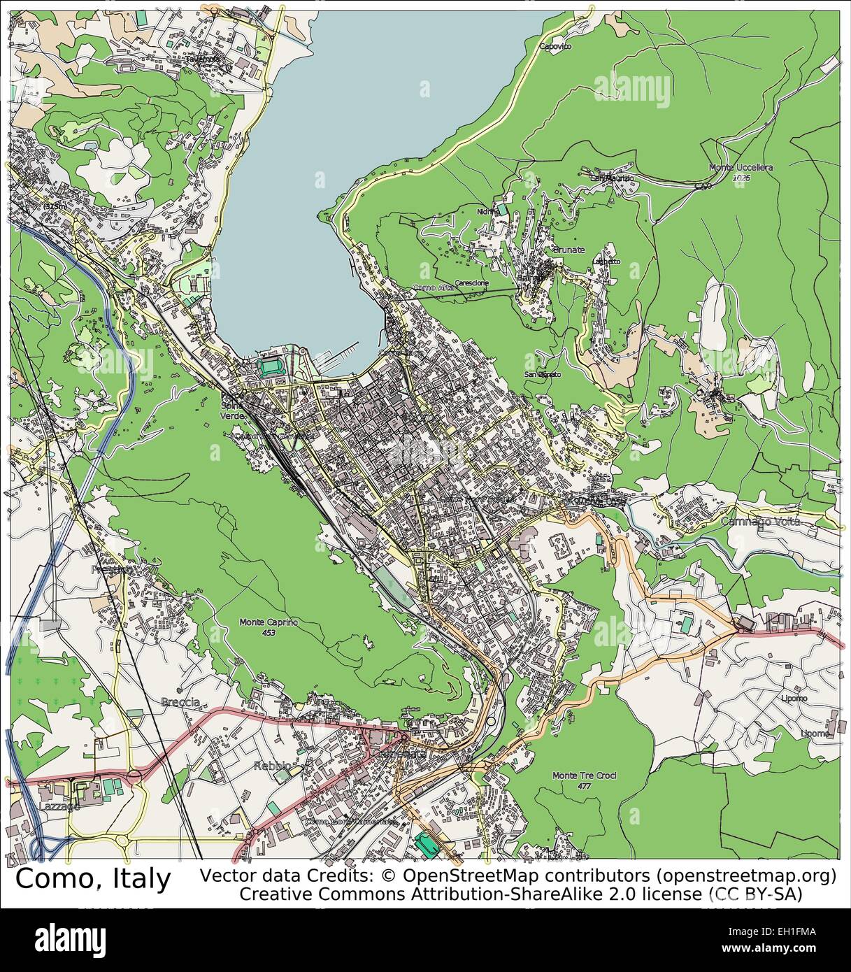 Como Italy City Map Stock Vector Image Art Alamy