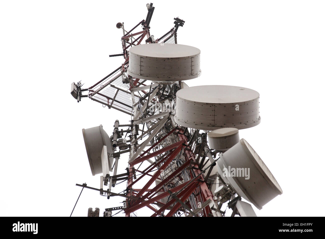 Lagos, Nigeria; mobile telephone mast carrying microwave transmitters