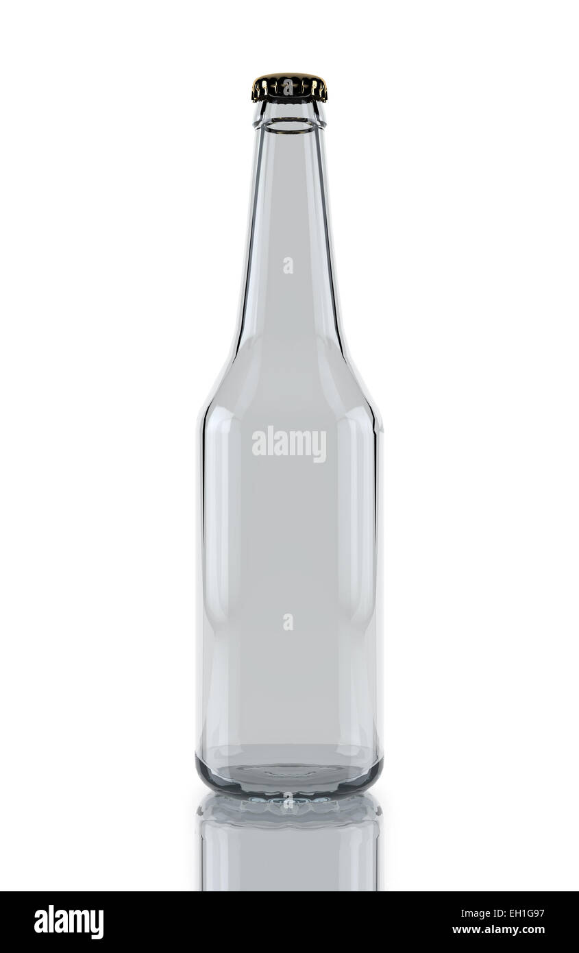 glass bottle isolated on white background. 3d render Stock Photo - Alamy